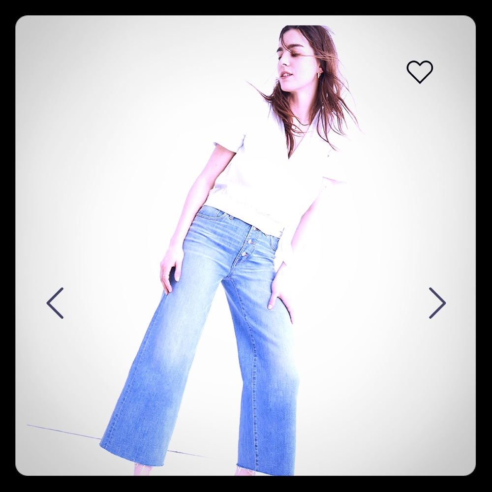 Madewell Wide-Leg Crop Raw Hem Jean